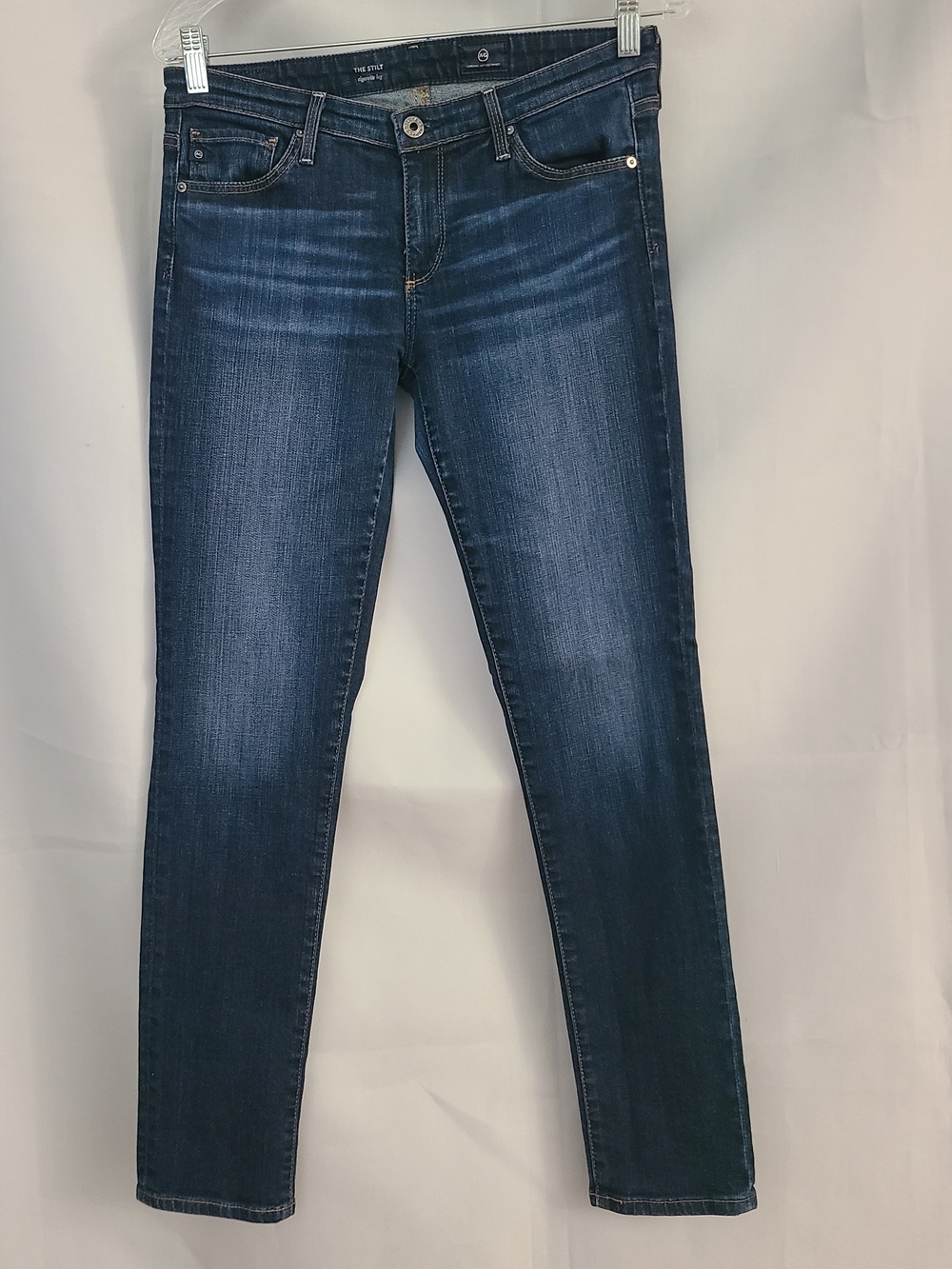 AG Adriano Goldschmied Sz 28R Blue Denim Dark Wash The Stilt Cigarette Leg Jeans